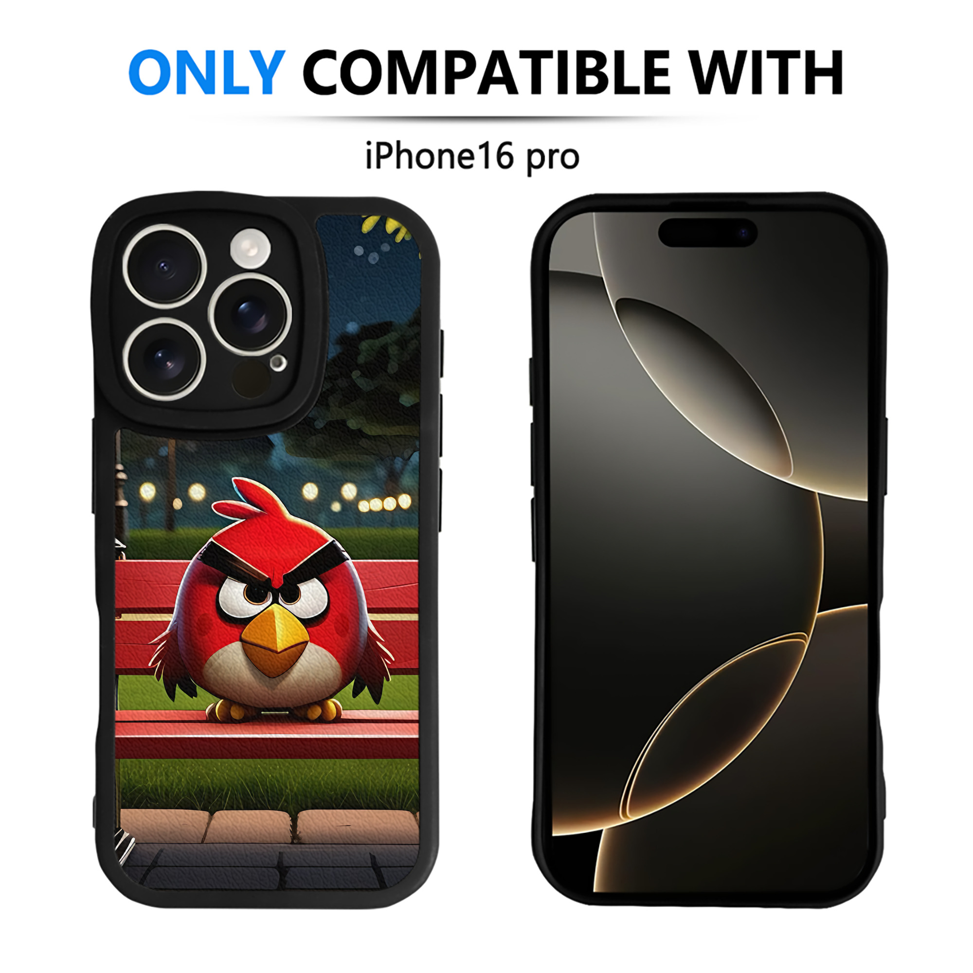 （画像用） Angry Birds アングリーバード 【iPhone 16シリーズ対応】シリコンスマホケース（レザー調） 材質：シリコン